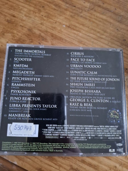 Mortal Kombat annihilation original soundtrack CD Carousel 2