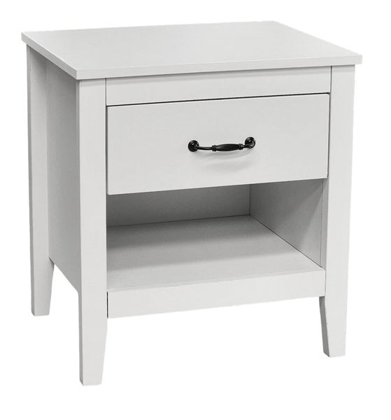 Isabella single drawer bedside table white Carousel 1