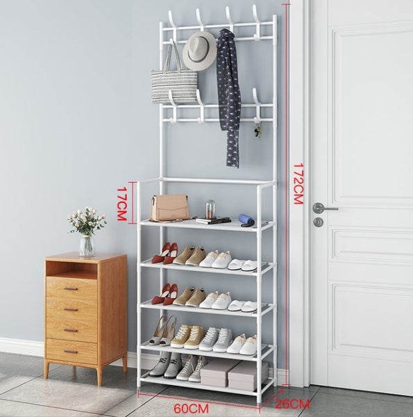 Clothes Hat Coats Shoes Storage Doorway Hangers Multi-layer Shoe Rack #DB102 Carousel 1