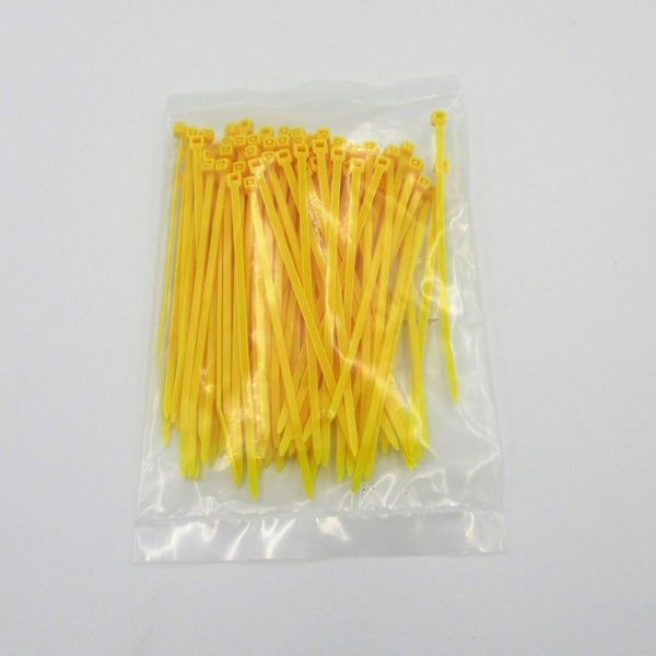 4.6mmx200mm Yellow Coloured Cable Ties, 100pack Carousel 1