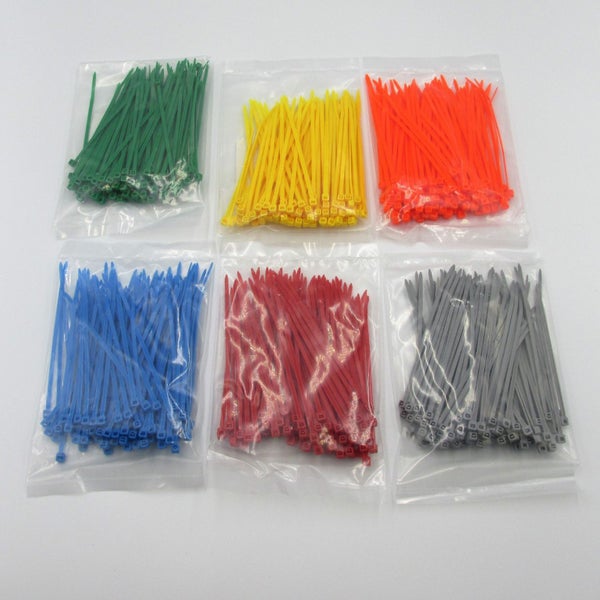 2.5mmx100mm Coloured Cable Tie Bundle - 6packs, 600pcs Carousel 1