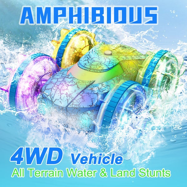 Amphibious Remote Control Car Boat,Water Pool Toys Carousel 2