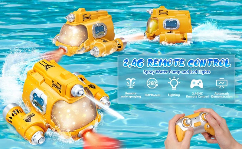 Remote Control Boat for Kids,2.4GHZ Mini RC Boat with Spray Water Pump Carousel 2