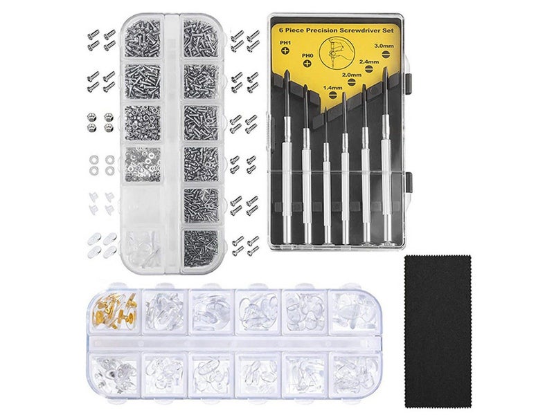 1100Pcs Tiny Repair Screws Nuts Screwdriver Kit Set For Eyeglass Glasses Carousel 1