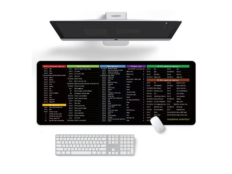Excel Shortcuts Cheat Sheet Office Gaming Mouse Pad Quick Key Keyboard Mat Carousel 1