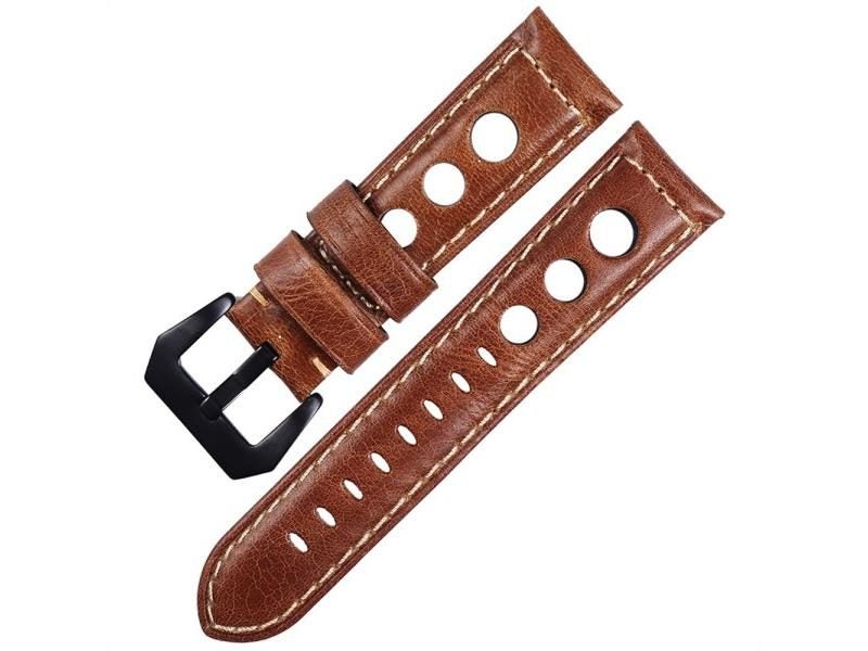 Calfskin Leather Watchband Bracelet 20mm-24mm For Galaxy Watch Active 2 Carousel 1