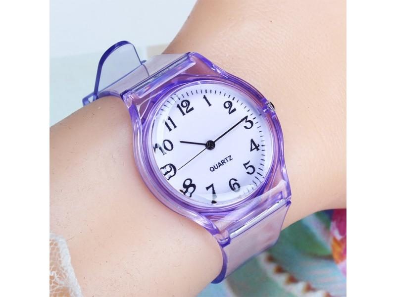 UTHAI CQ25 Kids Watch For Girl Boy Transparent Plastic Sport Student Carousel 2