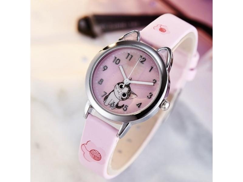 Cute Cat Quartz Wristwatches For Kids Boys Girls Students Carousel 1