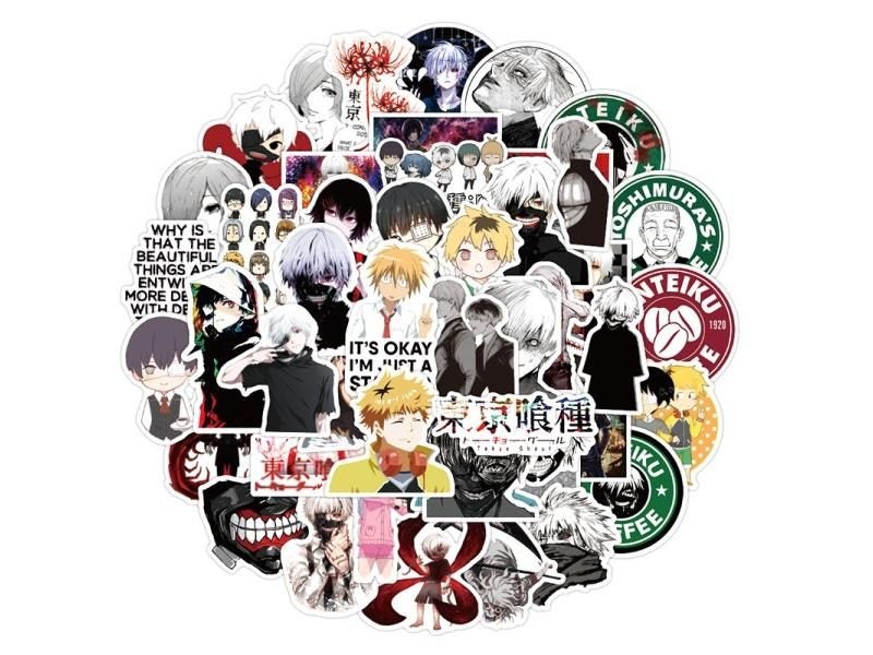 10 30 50pcs Pack Japanese Anime Tokyo Ghoul Stickers For Various Items Carousel 2
