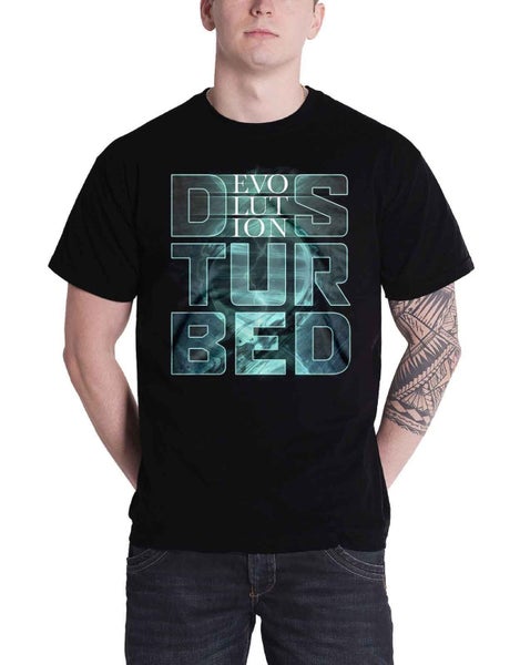 Disturbed T Shirt Evolution Band Logo new Official Mens Black Carousel 1