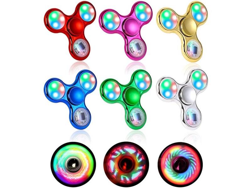 EDC LED Light Luminous Fidget Spinner Toys Changes Hand Top Spinner Golw In The Carousel 2