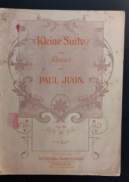 Old classical sheet music - Kleine Suite for piano by Paul Juon. Carousel 1