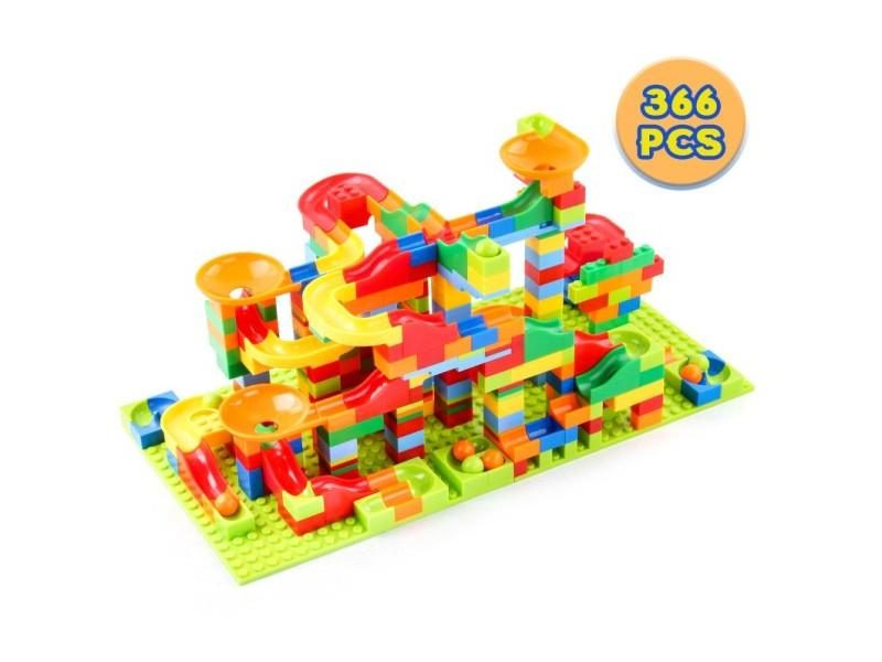 84-504PCS Marble Race Run Blocks Maze Ball Track Toy Compatible City Building Carousel 1