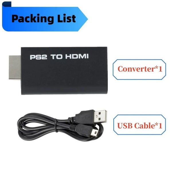 PS2 To HDMI-Compatible 480i/480p/576i Audio Video Converter with 3.5mm Au CHK29M Carousel 1