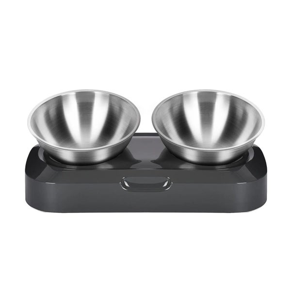 New Stainless Steel Non-Slip Pet Bowl Double Feeder 15 Degree Adjustable CHK29M Carousel 2