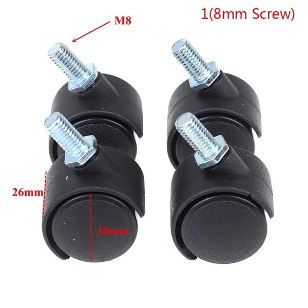 4Pcs 30mm Chair Wheel Furniture Caster Swivel Castor Brake Wheel Replace CHK29M Carousel 1