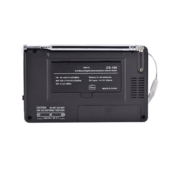 VBESTLIFE Mini Radio FM/AM/SW/LW/TV Sound Full Band Receiver Pocket Porta CHK29M Carousel 7