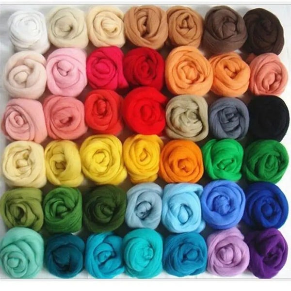 36 Colors Wool Roving Fibre Wool Yarn Roving For Needle Felting Hand DIY CHK29M Carousel 1