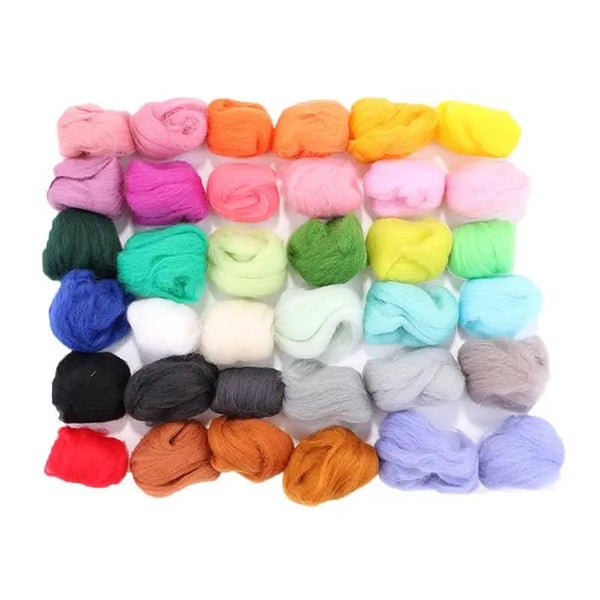 36 Colors Wool Roving Fibre Wool Yarn Roving For Needle Felting Hand DIY CHK29M Carousel 2