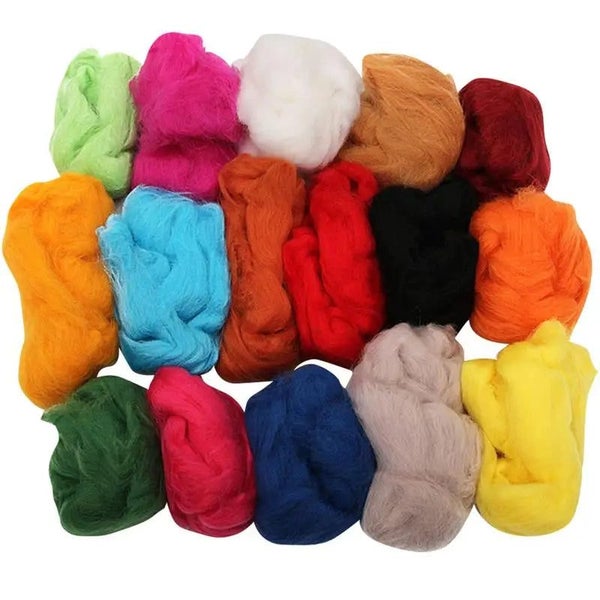 36 Colors Wool Roving Fibre Wool Yarn Roving For Needle Felting Hand DIY CHK29M Carousel 6
