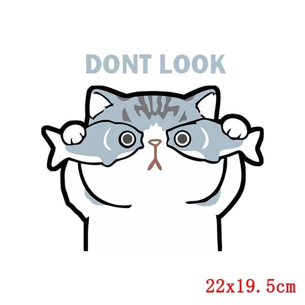 Hippie Cat Applique Heat Transfer For Kid Clothes DIY Owl Rabbit Iron-On CHK29M Carousel 15
