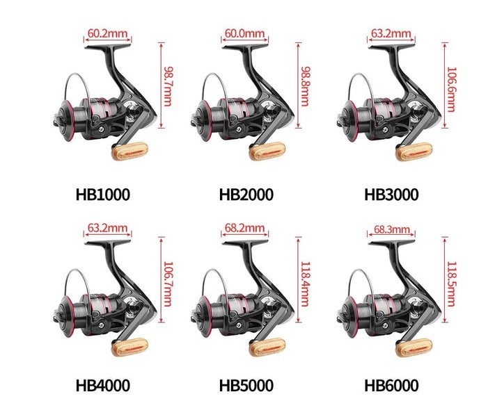 LINNHUE Fishing Reel 500-7000 Spinning Reel Metal Spare Spool Saltwater R CHK29M Carousel 12