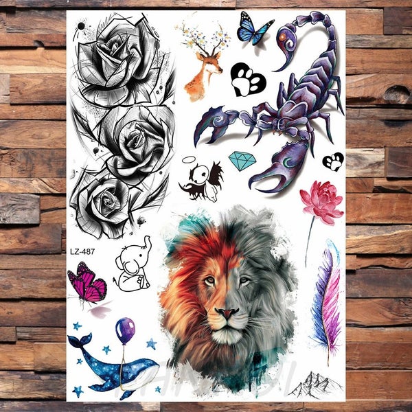 Watercolor Blue Unicorn Horse Temporary Tattoo Stickers Women Men Bdoy Ar CHK29M63615106719361111