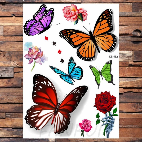 Watercolor Blue Unicorn Horse Temporary Tattoo Stickers Women Men Bdoy Ar CHK29M63615106719361113