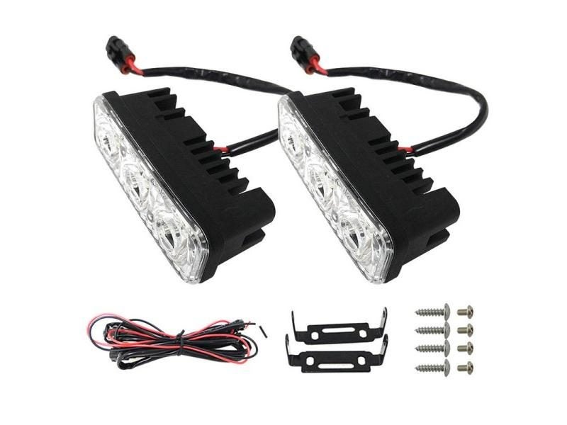 2pcs 12V 3 LED 6000K Waterproof Car Daytime Running Light DRL Fog Light Bulb Carousel 1