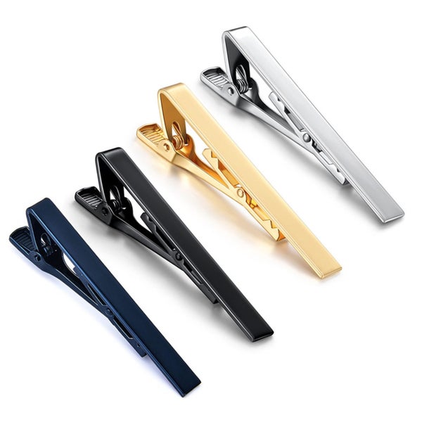 men tie clip men tie clamp set male tie neck clamp tie neck clip kit male tie Carousel 1