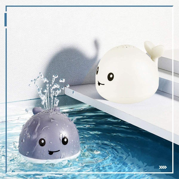 Whale Bath Toy Colourful LED Lights White Whale Sprinkler for Kids Infant Carousel 2