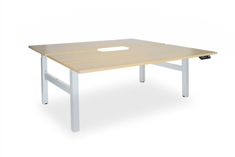Enhance 1600mm x 800mm Electric Shared Standing Desk - White / Autumn Oak, He... Carousel 1