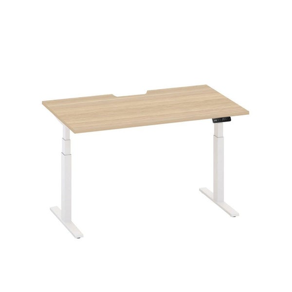 Enhance 1200mm x 600mm Electric Standing Desk - White / Autumn Oak, Height Ad... Carousel 1