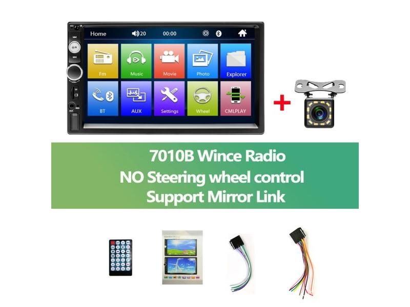 Podofo 2 Din Stereo Receiver With Carplay FM Bluetooth For VW Toyota Honda Carousel 1