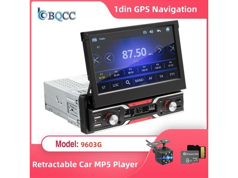 7inch HD GPS Navigation Autoradio 1Din Manual Touch Screen MP5 Player BT FM AM Carousel 2