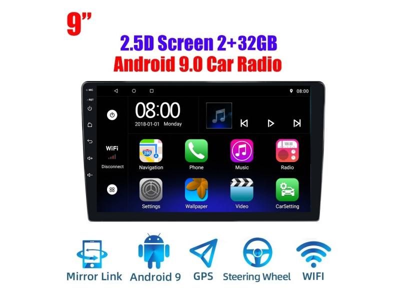 Android 9.0 2 Din 2.5D Split Screen Car Radio Universal Car Radio Player GPS Carousel 2