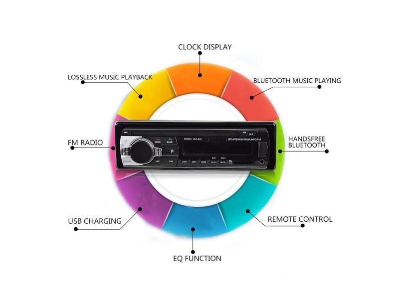 Cameho Autoradio 12V Car Radio Bluetooth 1Din Car Stereo Player Phone AUX-IN Carousel 1