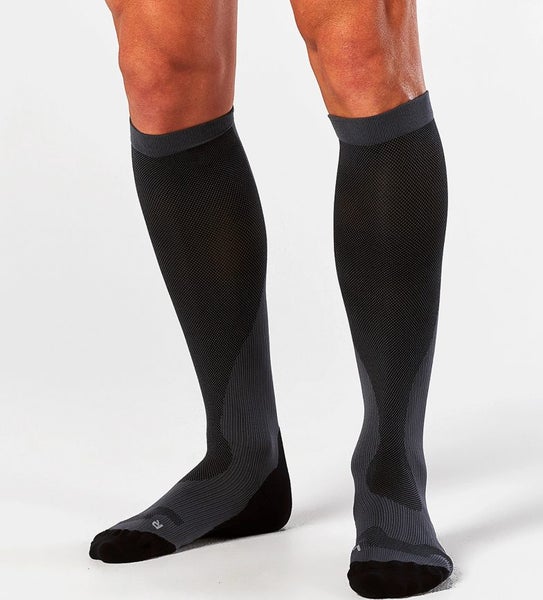 2XU Perf Run Compression Socks - Grey - Mens size L Carousel 1
