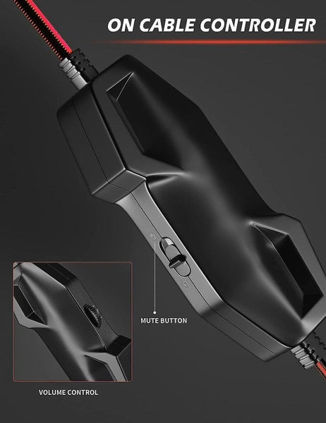 Gaming Headset With Surround Sound For Ps4 Ps5 Xbox One Pc - Wired Over Ear Hea Carousel 5