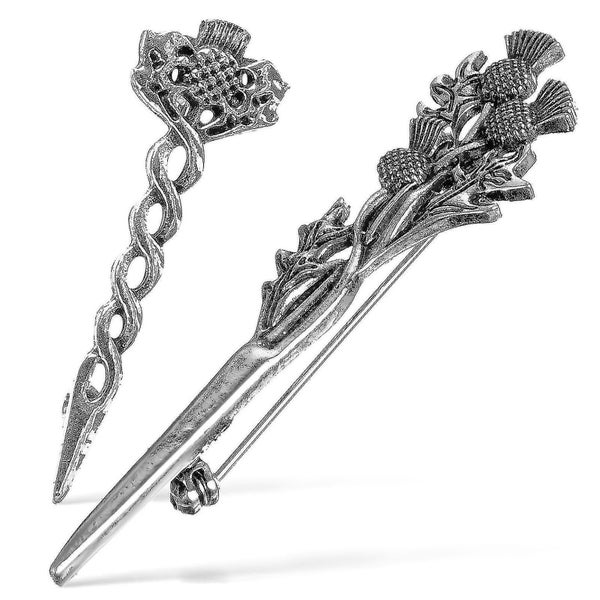 2 Pcs Scottish Thistle Brooches Decorative Collar Pins Safety Brooch Clips For Carousel 1