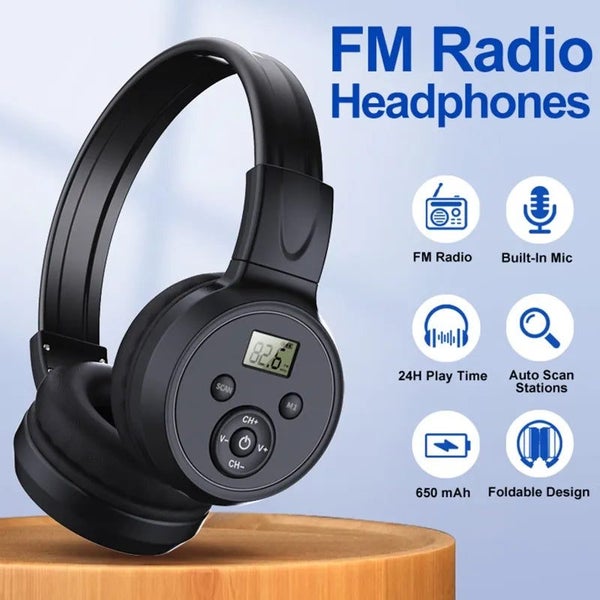Portable Personal FM Radio Rechargeable Headphone Ear Muffs Foldable Desi CHK29M Carousel 2
