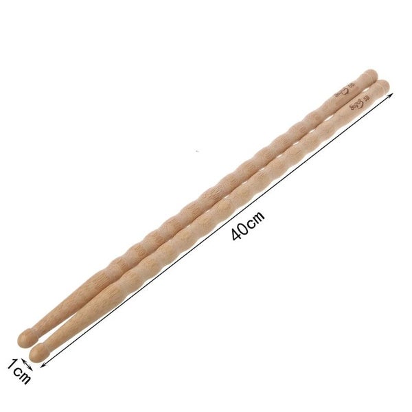 1 Pairs Wavy Pattern Bamboo Drumsticks 5A / 5B / 6A Drum Stick Durable Pr CHK29M Carousel 7