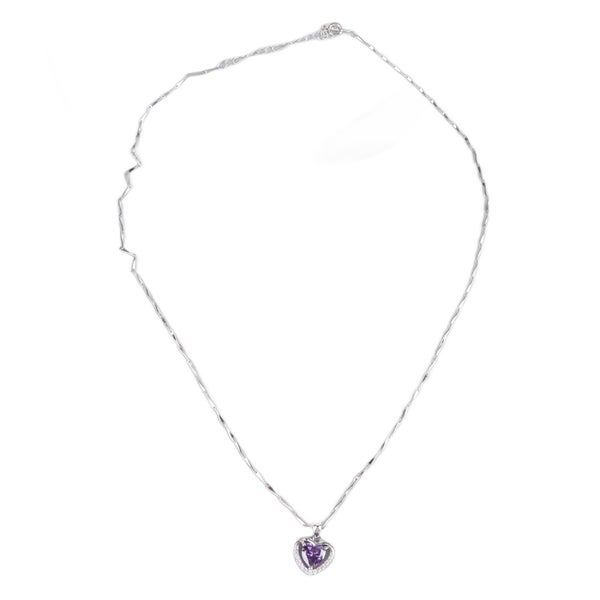 heart rhinestone necklace silver rhinestone necklace s925 collarbone chain S925 Carousel 1