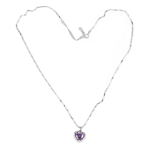 heart rhinestone necklace silver rhinestone necklace s925 collarbone chain S925 Carousel 2