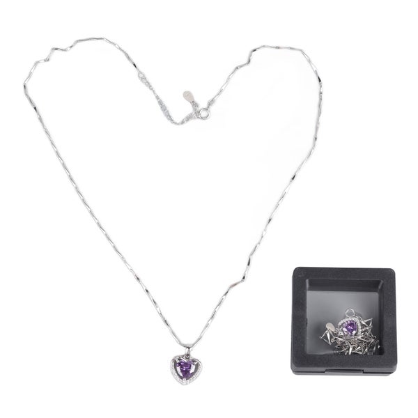 heart rhinestone necklace silver rhinestone necklace s925 collarbone chain S925 Carousel 8