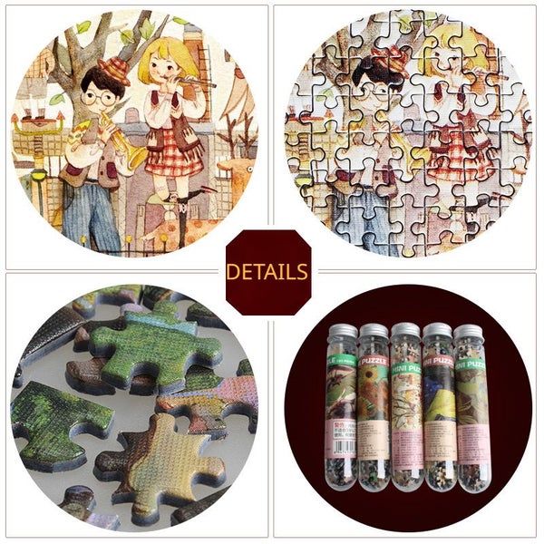 150PCS Mini Test Tube Jigsaw Puzzle Van Gogh Famous Oil Painting Carousel 6