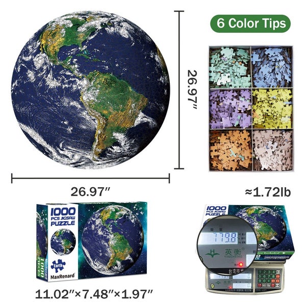 MaxRenard Jigsaw Puzzle 1000 Pieces for Adults Earth Round Large Carousel 2