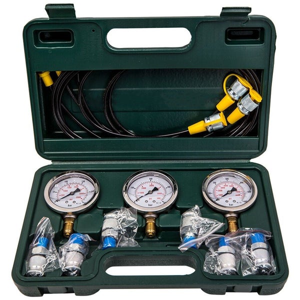Pressure Tester Diagnostic Coupling Test Kit 6 Couplings 3 Hose 3 Gauge 600Bar Carousel 1
