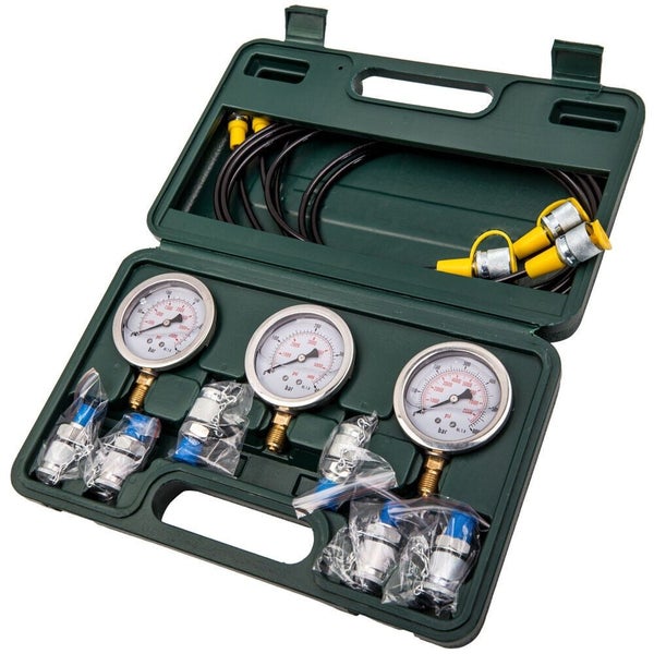 Pressure Tester Diagnostic Coupling Test Kit 6 Couplings 3 Hose 3 Gauge 600Bar Carousel 2
