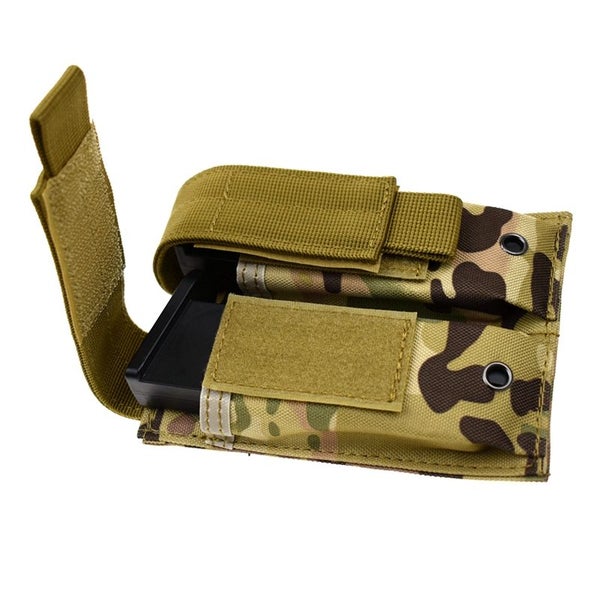 Double Pistol Mag Pouch Molle Tactical 9mm Magazine Pouch Belt Dual Carousel 7
